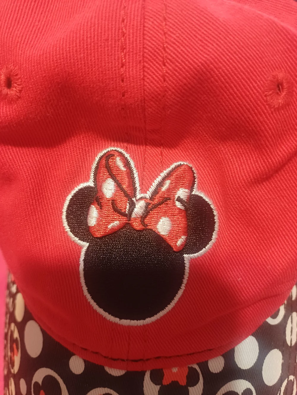 Disney Black and Red Minnie Mouse Embroidered Baseball Cap